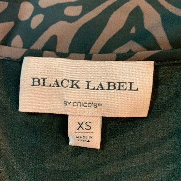 Black Label by Chico's XS Animal Print Dress Black Wedding Guest Church Mob Wife - Picture 3 of 13